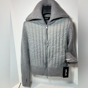 RLX by Ralph Lauren Hybrid 100% Wool w/Quilted Front LS Full Zip Sweater/Jacket